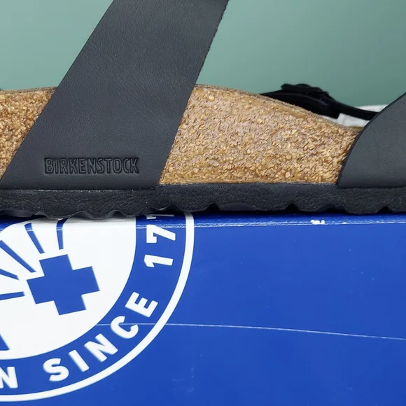 Birkenstock Black Leather Sandals Women Size 11 (EU 42) Or Men's Size 9 NWT - Picture 8 of 16